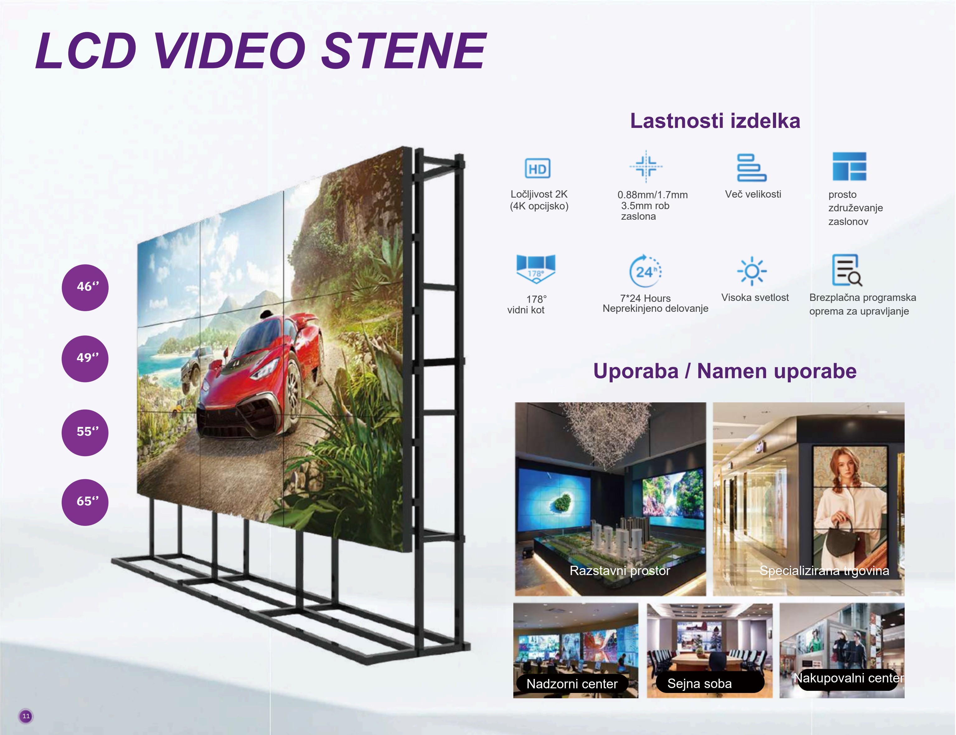 Brezšivna video stena